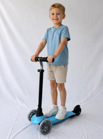 Trottinette pliable à trois roues certifiée CE pour enfants, avec roues en PU, plateau en PP, hauteur réglable, utilisation en extérieur et lumière incluse