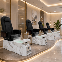 Fauteuil de Pédicure Spa Luxe Style Avancé Inclinable Lampe LED Massage à la Vapeur Bassin en Fibre de Verre Bain à Remous Fonctionnalités Réglables