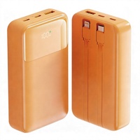 Batterie Li-Polymère Haute Capacité 20000mAh à Charge Rapide 22.5W PD, Power Bank Portable avec 2 Câbles Intégrés et Ports USB pour Utilisation en Extérieur