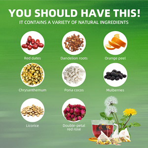 Sachets de thé à la racine de pissenlit prêts à l'emploi OEM ODM, mélange naturel de jujube et de chrysanthème, favorise la santé du foie et la digestion, 10 sachets - Product Image 4