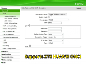 UT-King <span class=keywords><strong>AX3000</strong></span> F6610M WiFi 6 Banda Dual ONU 4GE Gigabit RJ45 XP6495 Módem WiFi 6 Router TR069 XPON GPON ONU ONT OMCI SmartOLT FTTH - Product Image 2