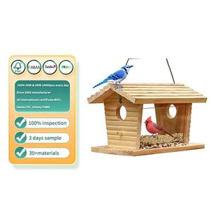 Houten Buiten Vogelvoeder Geschikt Voor Buiten Eekhoorn Opknoping Vogelhuis Feeder, Houten Vogelhuis Feeder - Product Image 1