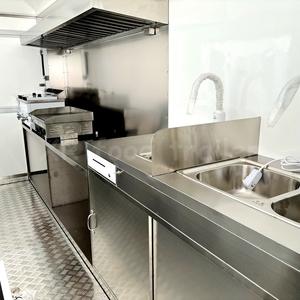 Vente de remorques de cuisine de seconde main pour camion de restauration L385 * w210 * h210cm équipement de restaurant mobile lait de <span class=keywords><strong>noix</strong></span> - Product Image 5