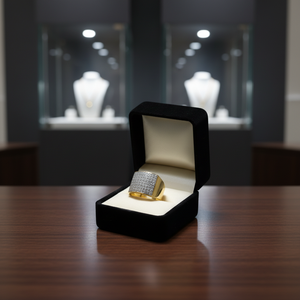 Elegant 22K Luxury Jewellery for Daily Wear Gold <b>Mens</b> <b>Ring</b> with Diamond Grid Design Stylish Heavy Finger <b>Ring</b> for <b>Men</b> - Product Image 4