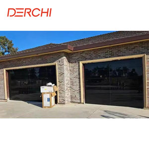 Portes <span class=keywords><strong>de</strong></span> <span class=keywords><strong>garage</strong></span> en verre trempé noir avec miroir sans cadre en aluminium à bas <span class=keywords><strong>prix</strong></span> avec moteur - Product Image 2