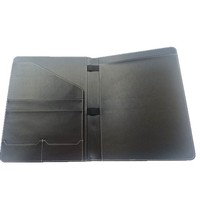 Porte-documents en cuir A4 personnalisé avec clip, bords pliés, marque JMZ, modèle HU-70043A4, pour présentations de gestionnaires, 318x245x20mm