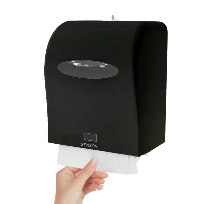 ABS Sensor Tanpa Sentuh Dispenser Kertas Toilet, Dispenser Potongan Kertas Handuk Dioperasikan Baterai Otomatis
