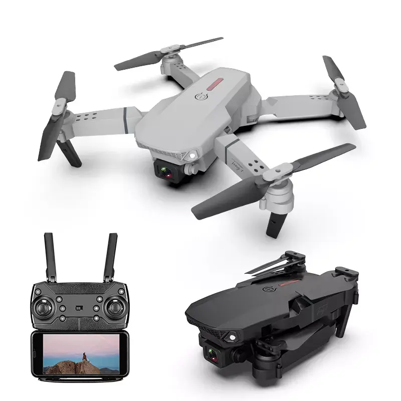 2022 Best Sale Portable Gimbal Camera Drones Professional Accessories 4K HD RC Drones Mini UAV Beginner Aircraft Drone E88 pro
