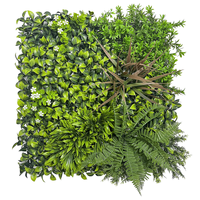 Linwoo 50*50cm résistant aux UV haie artificielle mousse herbe mur clôture toile de fond panneaux vert Vertical jardin décor