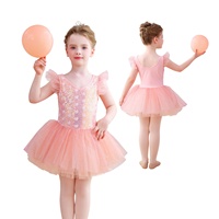 Robe de tutu de ballet pour filles AL-P055 avec paillettes en forme de cœur, tulle moelleux, vêtements de danse pour enfants, costume de danse de performance avec manches à volants