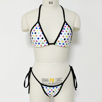 Haute qualité danseuse deux pièces Polyester dames Sexy Bikini haut décapant tenues femmes taille basse pantalon vêtements de danse exotique
