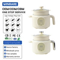 Casserole Électrique Intelligente Multifonction 2L Beige Acier Inoxydable 600W 220V Chauffage Rapide Portable pour Dortoir Appartement Usage Domestique Verre