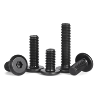 1/4-20 5/16-18 Boulons de raccord de connecteur de meuble à tête ronde plate à six pans creux en acier noir pour vis Allen hexagonales de lit