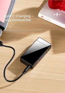 ไฟแช็คแบบชาร์จ USB รุ่นใหม่ของ Dericsson แบบสองหัวจุด ป้องกันลม พร้อมฟังก์ชั่นบันทึกเสียง สามารถใส่โลโก้ได้ - Product Image 6