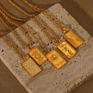 <span class=keywords><strong>Tarot</strong></span> Driedimensionale Reliëf Cz Achthoekige Hanger Niche Design Bloem Zonnegod Ketting Sieraden - Product Image 4