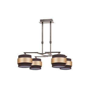 Lampada in pelle marrone e oro, 4xE14, dimensioni 60x60 cm, ideale per decorare e fornire illuminazione in spazi eleganti. - Product Image 1