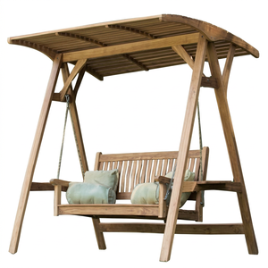 Chaise à bascule en teck de Patio, meuble d'extérieur, style indonésien - Product Image 1