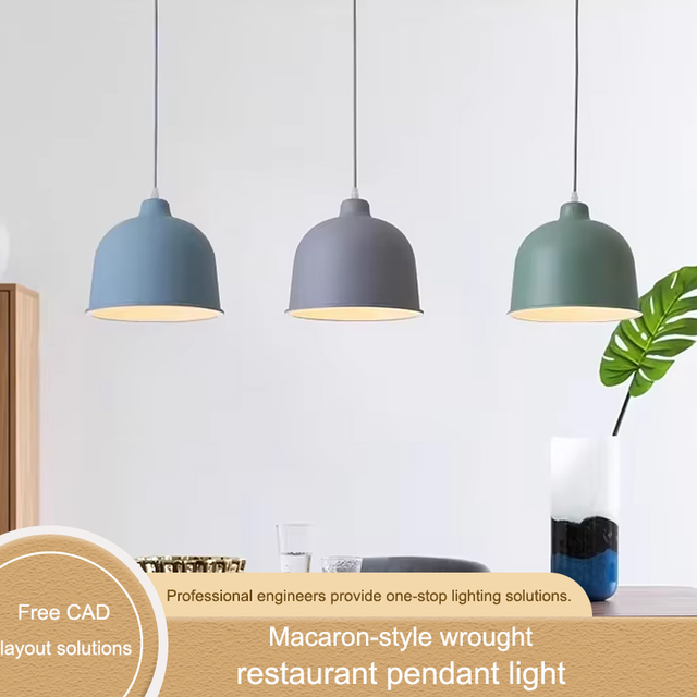 Modern Minimalist LED Pendant Light Macaron Color Adjustable Height Creative Commercial Lighting for Restaurant Bar Salon Shop