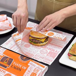 Custom Printed Food Grade Grease Proof Wrapping Eco Friendly Waterproof Biodegradable Recyclable Specialty Burger BBQ Sandwich - Product Image 3