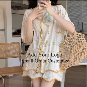 Cotton <strong>Pajamas</strong> Nightgown Pj <strong>Sets</strong> Factory <strong>Set</strong> <strong>Girls</strong> Printed Women Long Wleeve Pijamas Pyjamas Latest Suit Women's Sleepwear - Product Image 2