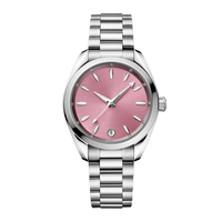 Montres étanches à mouvement à quartz Miyota avec cadran rose élégant en acier inoxydable de qualité supérieure de 30mm Logo personnalisé pour femmes