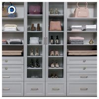 Armario de Lujo Personalizado con Isla, Moderno Sistema de Almacenamiento de Madera para Dormitorio, Muebles de Guardarropa