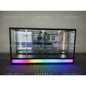 Tùy chỉnh kính cường lực truy cập dưới đầy màu sắc dẫn ánh sáng Hộp Tùy chỉnh Showcase khói cửa hàng hiển thị giới thiệu cho khói cửa hàng - Product Image 1
