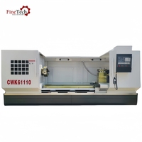 Mesin Bubut CNC Horizontal Flat Bed Heavy Duty FineTech CK61100 Presisi Tinggi Tunggal 2-Axis Motor 22kw Akurasi 0.02mm