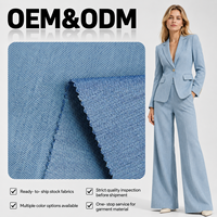 Tissu Sergé Teint en Polyester, Rayonne et Spandex, 225 GSM, Doux et Extensible, pour Pantalons, Costumes et Uniformes