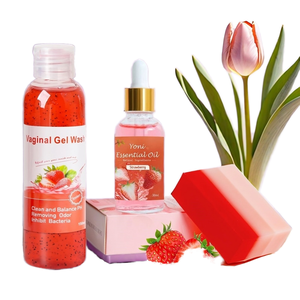 Kit <span class=keywords><strong>de</strong></span> Regalo <span class=keywords><strong>de</strong></span> Aceite Íntimo con Aroma a Fresa para <span class=keywords><strong>Mujer</strong></span>, Gel <span class=keywords><strong>de</strong></span> Lavado Femenino Antimicrobiano y Jabón Blanqueador para el Cuidado Íntimo Diario - Product Image 1