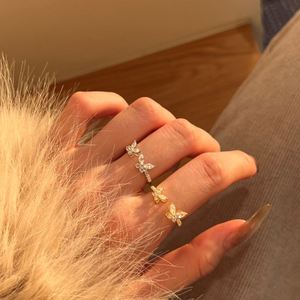 Dylam New Fashion Jewelry 925 <b>Sterling</b> <b>Silver</b> Sparkle 5A Zircon Open <b>Adjustable</b> Butterfly <b>RIngs</b> for Women - Product Image 2