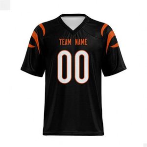 Maillots rétro personnalisés 2023, <span class=keywords><strong>maillot</strong></span> <span class=keywords><strong>de</strong></span> football américain noir pour hommes, uniforme - Product Image 1
