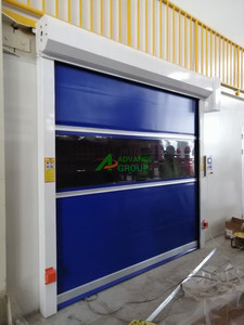 Porte rapide industrielle à enroulement en PVC transparente, haute vitesse, avec rail de sécurité de haute qualité - Product Image 6