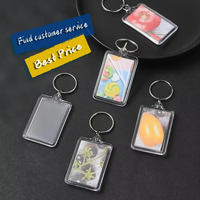 Porte-clés en acrylique transparent vierge de haute qualité, personnalisable avec impression, cadre photo DIY pour souvenir