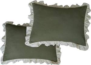 Cuscino con volant <span class=keywords><strong>in</strong></span> pizzo di lusso 20*26 "tinta unita Vintage per la casa Hotel divani cuscino Shams Champray bordo arruffato Vintage - Product Image 6