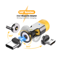 Adaptateur de convertisseur de prise de charge de téléphone |   Adaptateur magnétique de rotation à 360° et de flexion à 180° pour téléphone, mode paysage, adaptateur de câble de type C