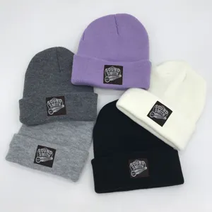 Designer di alta qualità inverno stampa digitale Jacquard Knit Beanie Mohair Custom Patch berretti cappelli