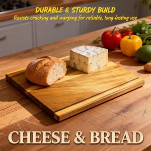 Ensemble de 3 planches à découper avec support en bois pour <span class=keywords><strong>la</strong></span> décoration <span class=keywords><strong>du</strong></span> comptoir de <span class=keywords><strong>cuisine</strong></span>, pour le <span class=keywords><strong>fromage</strong></span>, le pain, <span class=keywords><strong>la</strong></span> viande, les légumes - Product Image 3