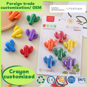 Lot de 6 crayons personnalisés en plastique en forme de <span class=keywords><strong>cactus</strong></span> pour enfants - Product Image 2