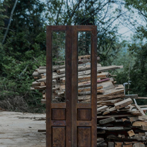 Europeu Velho Dinheiro Estilo Castelo Porta Villa Porta com Original Madeira Textura Vintage Duplo Porta Clássico - Product Image 3