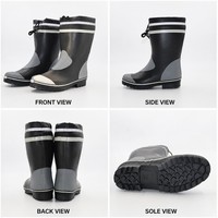 Bottes de pluie unisexes mi-mollet en PVC, imperméables, coupe-vent, antidérapantes, semelle en caoutchouc, chaussures de pluie avec logo personnalisé pour toutes les saisons, utilisation en extérieur