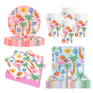 Assiettes en papier ovales DAMAI Flamingo, décorations de fête jetables, fournitures pour fêtes Flamingo, vaisselle pour fête d'anniversaire - Product Image 3