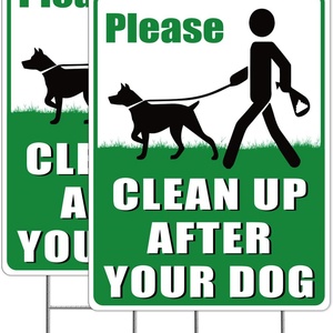 Panneau de signalisation pour jardin double face, résistant aux UV et imperméable, avec piquet en H, pour signaler la propreté de la pelouse après la visite des chiens, sans signalisation sur le thème des excréments canins - Product Image 2
