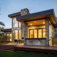 Casa Prefabricada de Entrega Rápida, Villa Prefabricada de 6 Habitaciones, Estructura de Acero Ligero, Casa Modular Prefabricada Estilo Suizo de Lujo