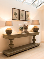 Console d'entrée de style américain, luxe léger, avec rangement, meuble de présentation, en bois de chêne, style campagnard américain, meuble de couloir, livraison gratuite