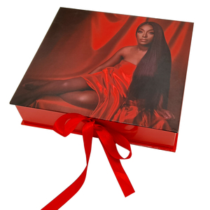 Custom Luxury Gift Wig Packaging Boxes With Silk Satin Lined Hair Extension Packaging Box