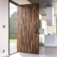 Pintu Masuk Pivot Aluminium Tahan Air Ukuran Besar Kustom dengan Finishing Motif Kayu untuk Rumah Villa