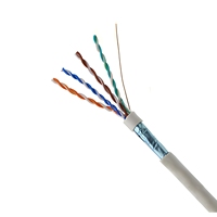 Cable de Red FTP Cat5e con Blindaje Simple, 4 Pares, F/UTP, con Cable de Drenaje 24AWG para Cableado Interior
