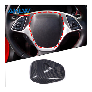 غطاء تزيين لوحة عجلة القيادة لسيارات شيفروليه كورفيت C7 Stingray Z06 من 2014 إلى 2019، اكسسوارات داخلية من ألياف الكربون الحقيقية - Product Image 1