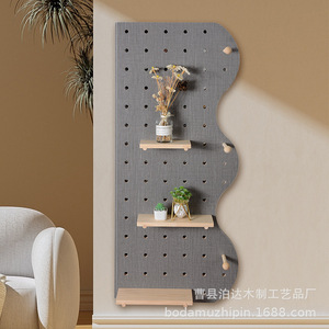 Wavy Wooden Pegboard Sliding Full Length <b>Mirror</b> 6mm Frameless Home Use <b>Storage</b> Shelf Dressing <b>Mirror</b> - Product Image 2